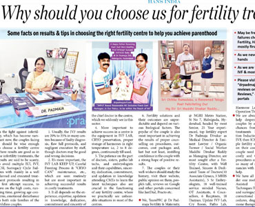 The Hans India Infertility major problem for Humans